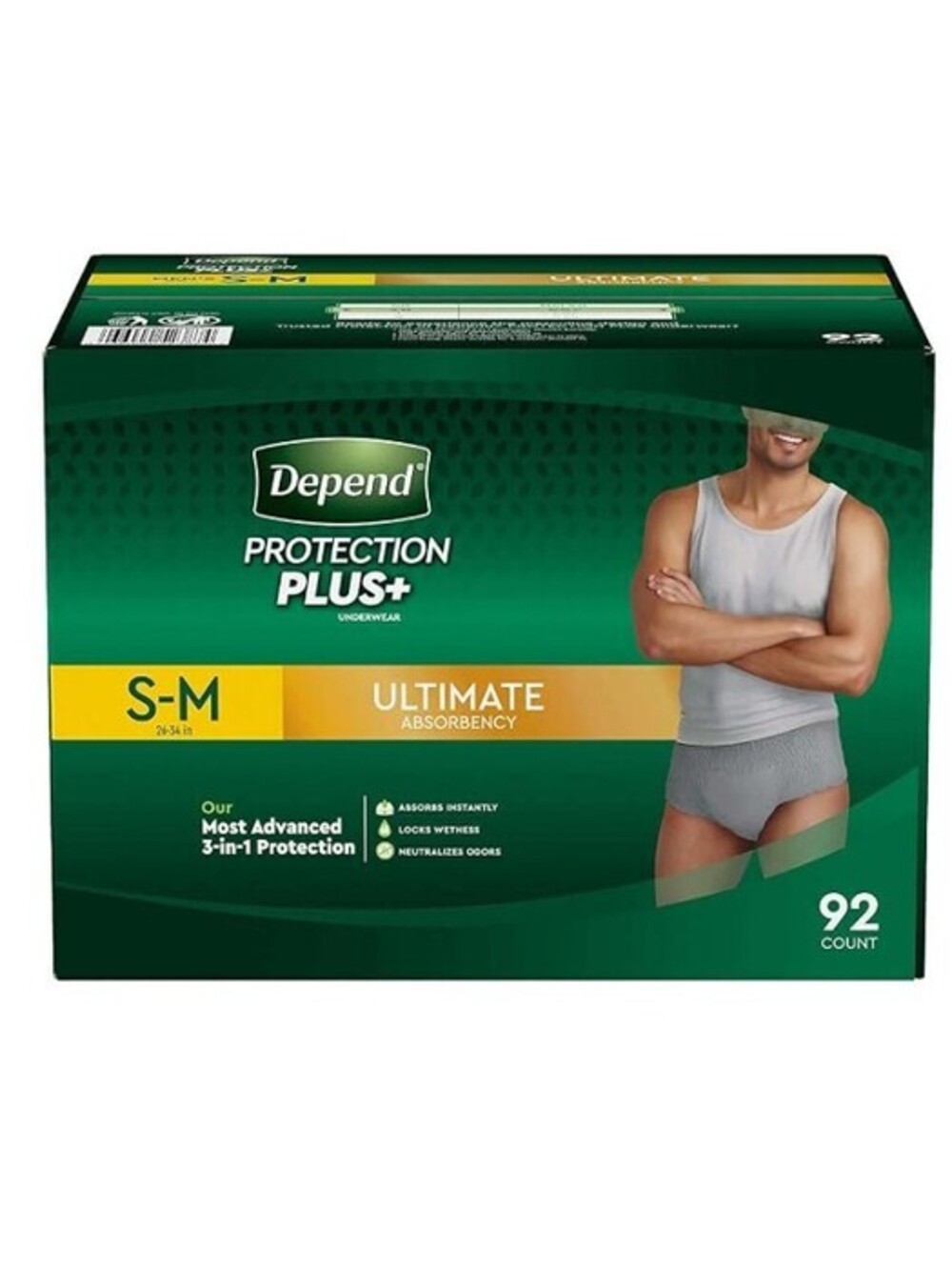 Depend Fresh Protection Adult Incontinence Underwear for Men 92 count S/M